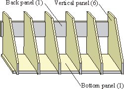 isometric veiw of vertical organizer