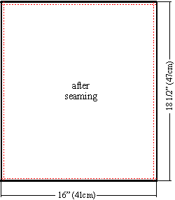 sew seams on all edges of the rectangle
