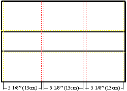 sew two sets of two sewlines as shown by the red lines