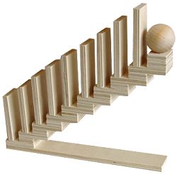 staircase with ball on the top step