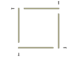 screw four identical pieces together making sure that they create right angles