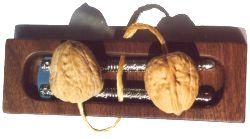 walnuts, nutcracker, and holder